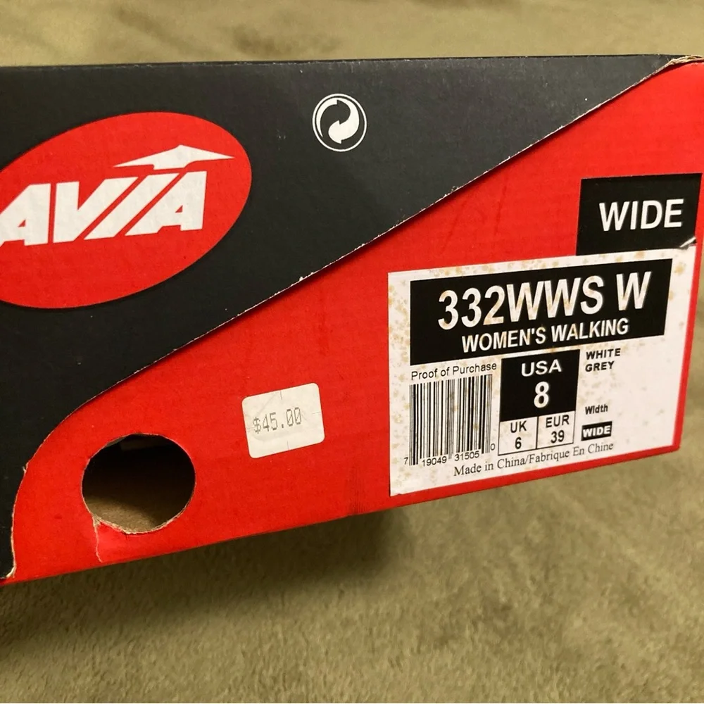 NIB Vintage Avia Walking Shoe Sneakers Size 8W